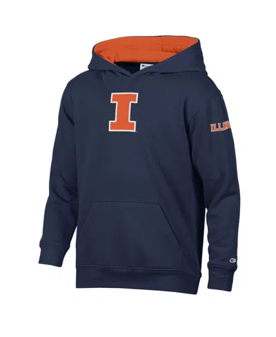 Champion Kids' Big Boys And Girls  Navy Illinois Fighting Illini Fleece Hoodie In Multi