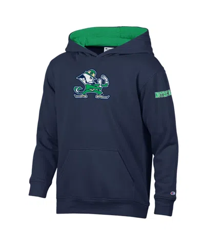 Champion Kids' Big Boys And Girls  Navy Notre Dame Fighting Irish Fleece Hoodie In Multi