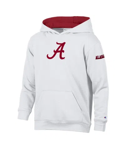 Champion Kids' Big Boys And Girls  White Alabama Crimson Tide Fleece Hoodie