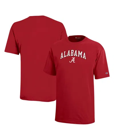 Champion Big Boys And Girls Crimson Alabama Crimson Tide Arch Over Logo T-shirt In Multi