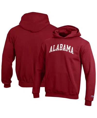 Champion Kids' Big Boys And Girls Crimson Alabama Crimson Tide Basic Arch Hoodie In Red
