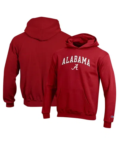 Champion Kids' Big Boys And Girls Crimson Alabama Crimson Tide Campus Pullover Hoodie In Red