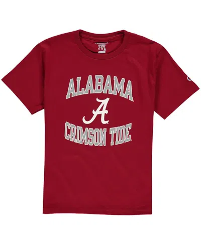 Champion Kids' Big Boys And Girls Crimson Alabama Crimson Tide Circling Team Jersey T-shirt In White