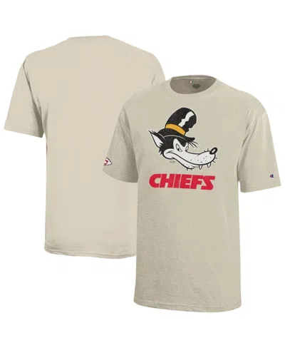 Champion Kids' Big Boys' And Girls' Disney X Oatmeal Kansas City Chiefs Big Bad Wolf T-shirt In White
