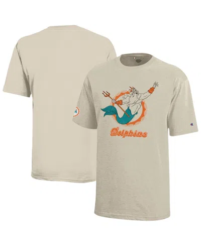 Champion Kids' Big Boys' And Girls' Disney X Oatmeal Miami Dolphins King Triton T-shirt In Neutral