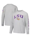 Champion Big Boys And Girls Gray Lsu Tigers Distressed Arch Over Logo Long Sleeve T-shirt In Gray