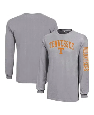 Champion Kids' Big Boys And Girls Gray Tennessee Volunteers Distressed Arch Over Logo Long Sleeve T-shirt