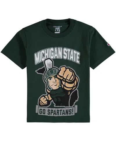 Champion Big Boys And Girls Green Michigan State Spartans Strong Mascot T-shirt