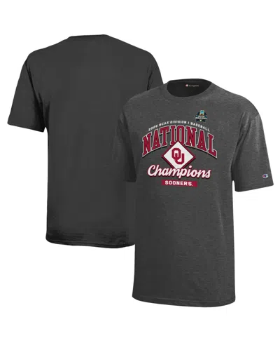 Champion Kids' Big Boys And Girls Heather Black Oklahoma Sooners 2026 Ncaa Baseball Men's College World Series Lock