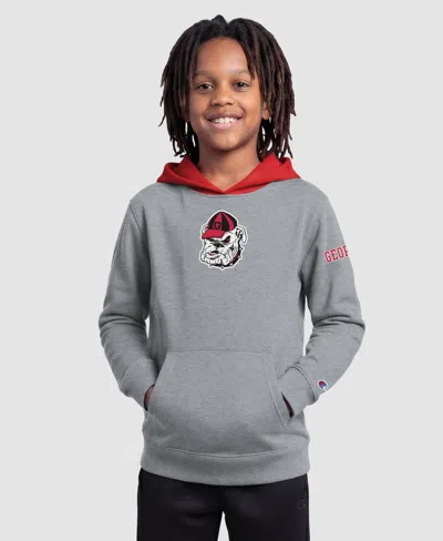 Champion Kids' Big Boys' And Girls' Heather Gray Georgia Bulldogs Fleece Hoodie