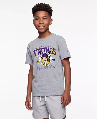 Champion Kids' Big Boys And Girls Heather Gray Minnesota Vikings Disney X  T-shirt