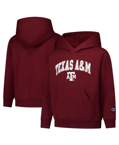 Champion Kids' Big Boys And Girls Maroon Texas A&m Aggies Campus Pullover Hoodie In Burgundy
