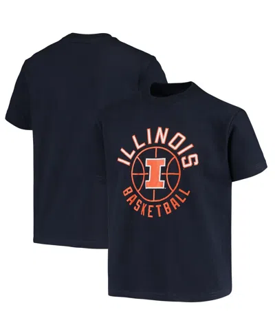Champion Kids' Big Boys And Girls Navy Illinois Fighting Illini Basketball T-shirt