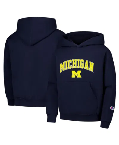 Champion Kids' Big Boys And Girls Navy Michigan Wolverines Campus Pullover Hoodie