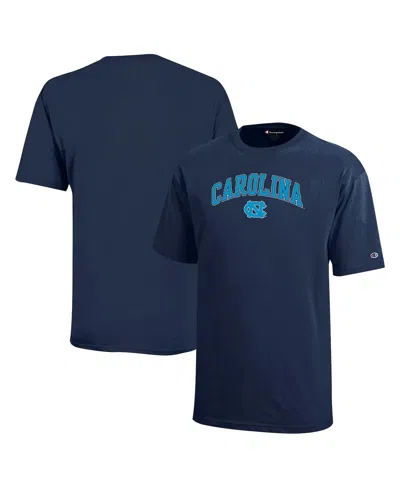 Champion Big Boys And Girls Navy North Carolina Tar Heels Arch Over Logo T-shirt