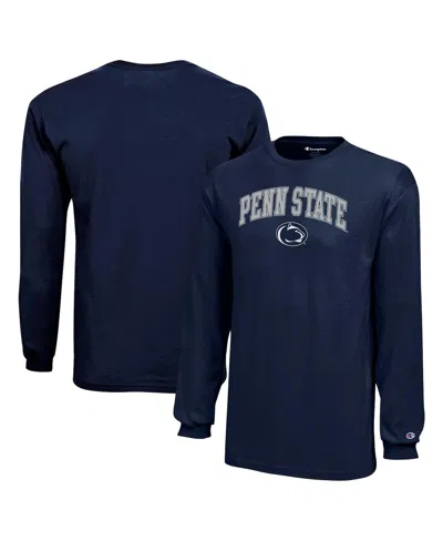 Champion Big Boys And Girls Navy Penn State Nittany Lions Arch Over Logo Long Sleeve T-shirt