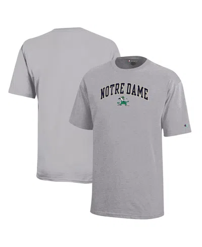 Champion Big Boys And Girls Notre Dame Fighting Irish Arch Over Logo T-shirt In Gray