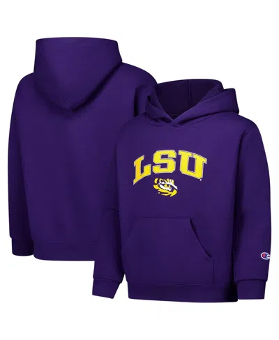 Champion Big Boys And Girls Purple Lsu Tigers Campus Pullover Hoodie