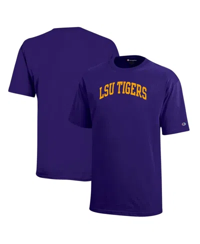 Champion Kids' Big Boys And Girls Purple Lsu Tigers Team Arch T-shirt