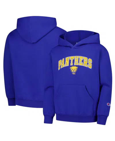 Champion Kids' Big Boys And Girls Royal Pitt Panthers Campus Pullover Hoodie In Blue