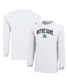 Champion Big Boys And Girls White Notre Dame Fighting Irish Arch Over Logo Long Sleeve T-shirt In White