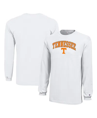 Champion Kids' Big Boys And Girls White Tennessee Volunteers Arch Over Logo Long Sleeve T-shirt