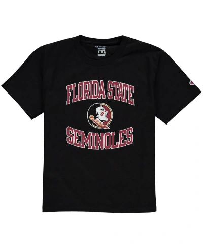 Champion Kids' Big Boys  Black Florida State Seminoles Circling Team Jersey T-shirt