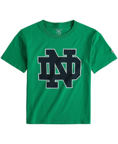 Champion Kids' Big Boys  Kelly Green Notre Dame Fighting Irish Primary Logo T-shirt