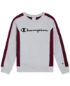 Champion Big Boys Colorblocked Crewneck Sweatshirt In Gray