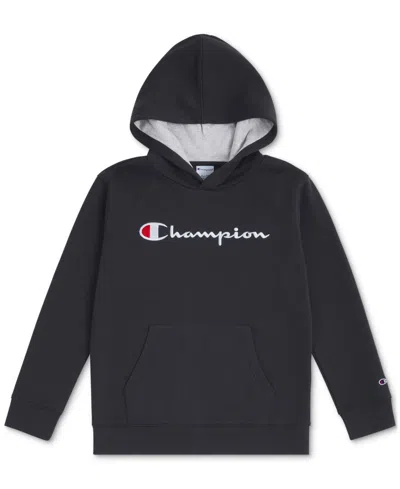 Champion Kids' Big Boys Embroidered Hoodie In Navy