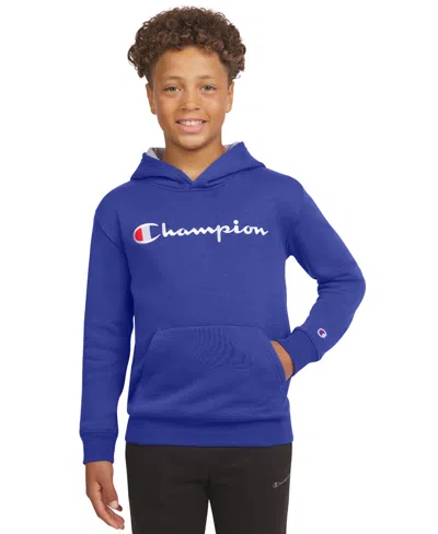 Champion Kids' Big Boys Embroidered Hoodie In Surf The W