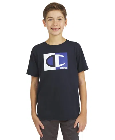 Champion Kids' Big Boys Graphic T-shirt In Navy
