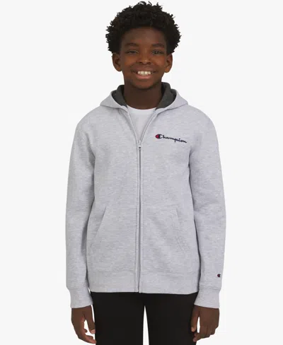 Champion Kids' Big Boys Kangaroo Pockets Hoodie In Gray