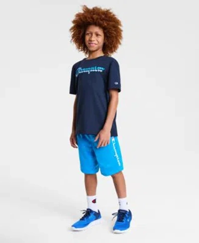 Champion Kids' Big Boys Logo Graphic T Shirt Lightweight Shorts