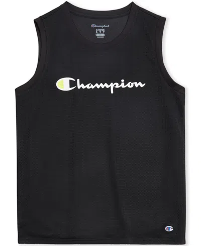 Champion Kids' Big Boys Mesh Tank Sleeveless Top In Black