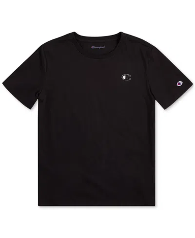 Champion Kids' Big Boys Patch Logo T-shirt In Black