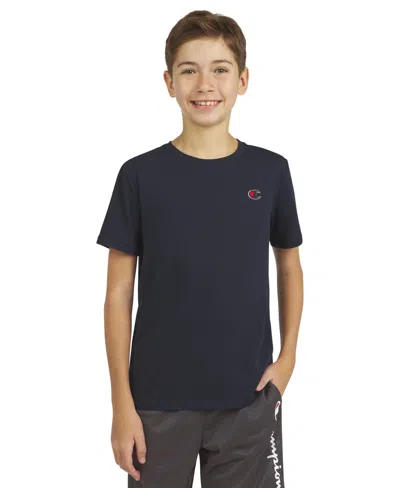 Champion Kids' Big Boys Patch Logo T-shirt In Navy
