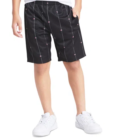 Champion Kids' Big Boys' Printed Mesh Hole Short In Black
