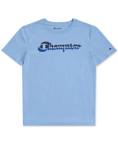 Champion Kids' Big Boys Short-sleeve Graphic T-shirt In Light Blue