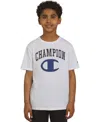 Champion Big Boys Short-sleeve Logo Graphic T-shirt In White