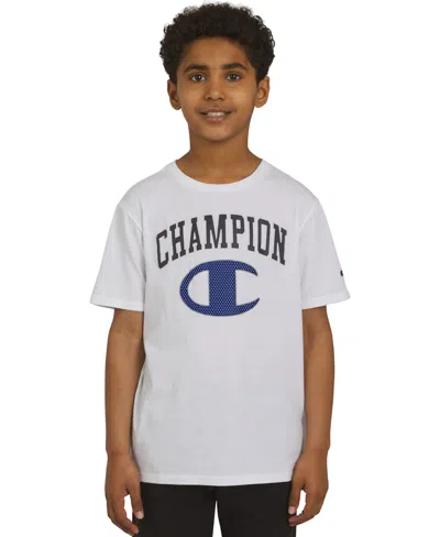 Champion Kids' Big Boys Short-sleeve Logo Graphic T-shirt In White