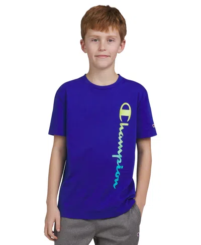 Champion Kids' Big Boys Short Sleeves Graphic T-shirt In Bright Blue