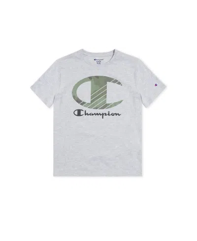 Champion Kids' Big Boys Short Sleeves Graphic T-shirt In Gray Heather
