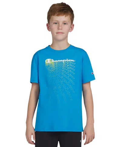 Champion Kids' Big Boys Short Sleeves Graphic T-shirt In Marine Blue