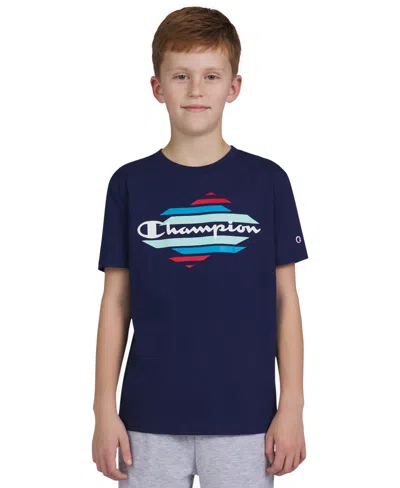 Champion Kids' Big Boys Short Sleeves Graphic T-shirt In Navy