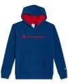 Champion Big Boys Signature Fleece Logo Hoodie In Blue