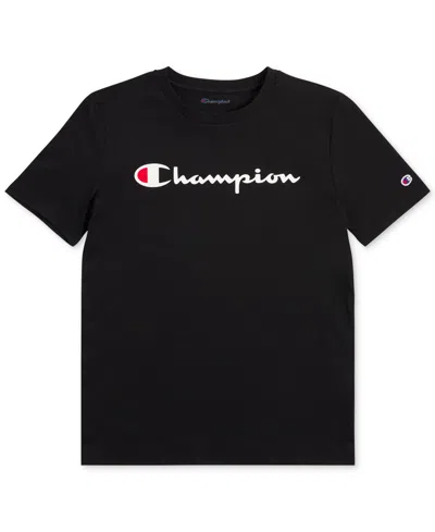 Champion Kids' Big Boys Signature Logo T-shirt In Black
