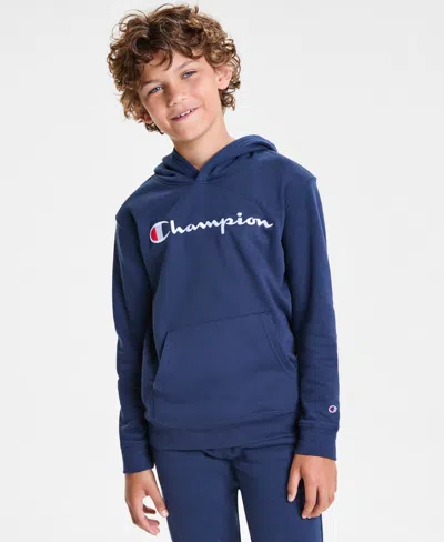 Champion Kids' Big Boys Signature Pullover Hoodie In Blue