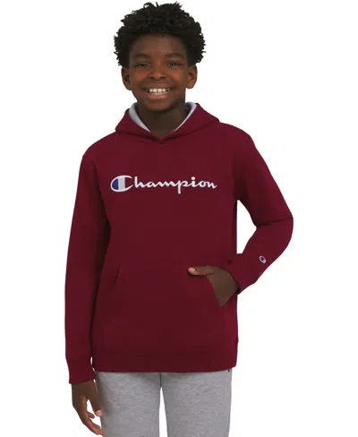 Champion Kids' Big Boys Signature Pullover Hoodie In Burgundy
