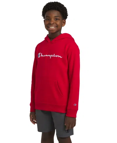 Champion Kids' Big Boys Signature Pullover Hoodie In Red